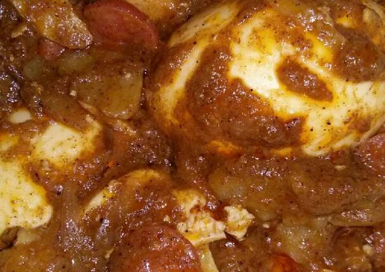 resep lengkap untuk Kentang Telur Sosis Bumbu Kari Indofood Ala Anak Kos