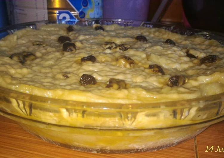 resep Puding roti keju kismis