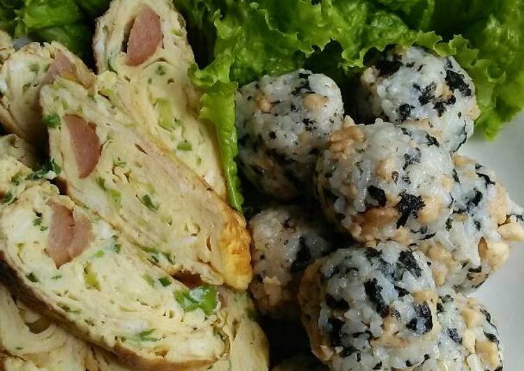 gambar untuk resep Rice ball and egg roll Bahrie