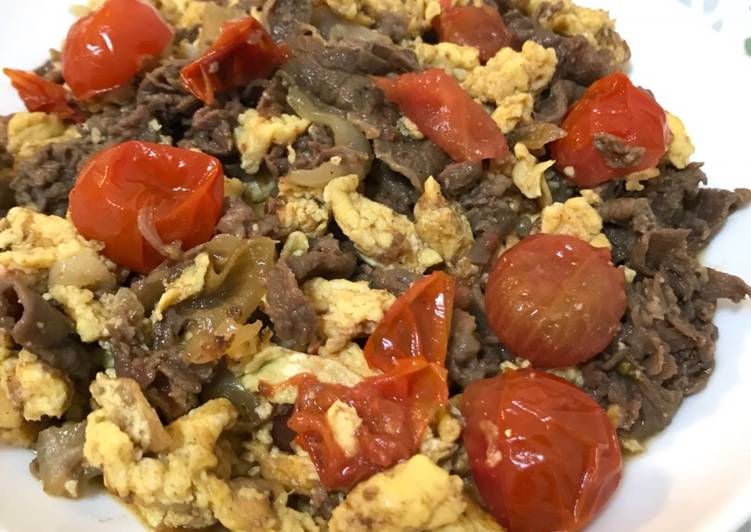 Gyudon orak arik Telur