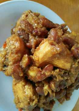 Ayam, kacang merah bumbu rendang