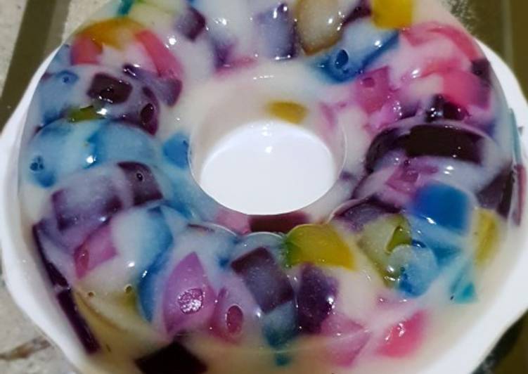 resep lengkap untuk Puding Mozaik Sirsak