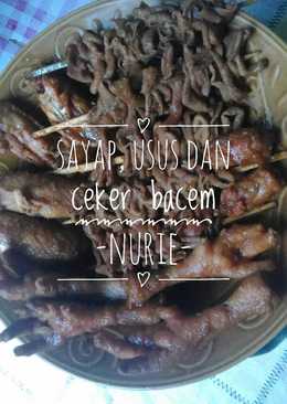 Bacem usus, sayap, dan ceker