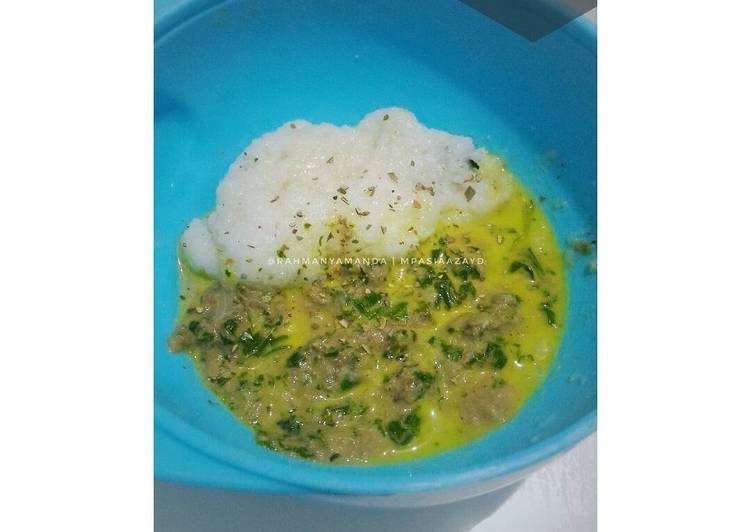 cara membuat MPASI Bubur sop daging kale (6+)