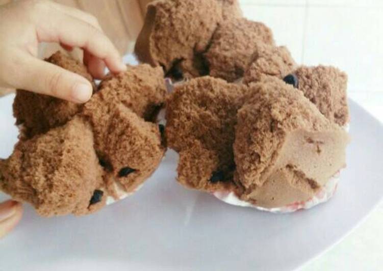 gambar untuk cara membuat Brownies kukus mekar anti gagal