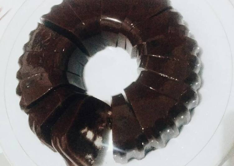 gambar untuk cara membuat Puding coklat roti tawar