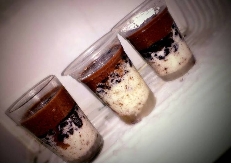 bahan dan cara membuat Silky pudding chocooreo