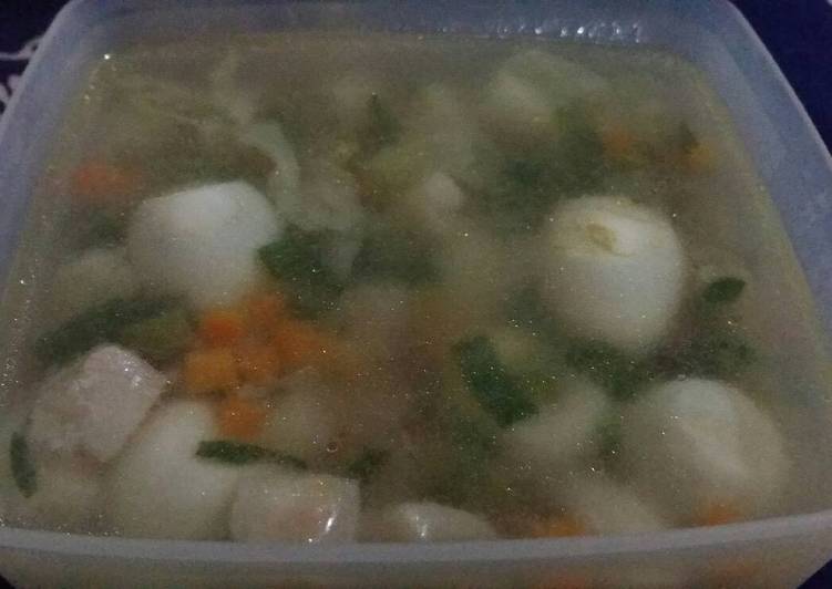 cara membuat Soup Dori Telur Puyuh
