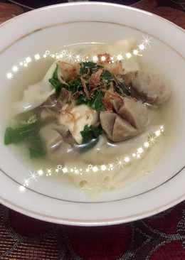 Bakso sapi + pangsit ayam homemade