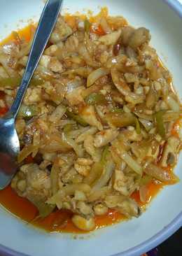 Ayam saus pedas.