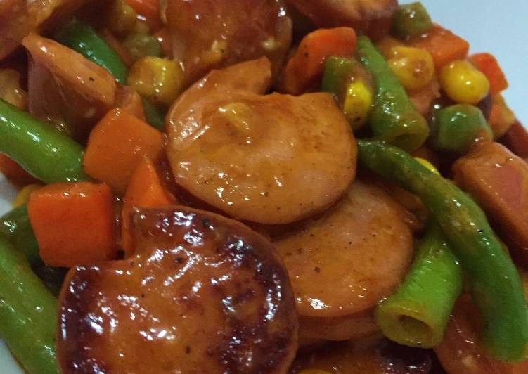 gambar untuk resep makanan Sosis mixed vegetable barbeque sauce