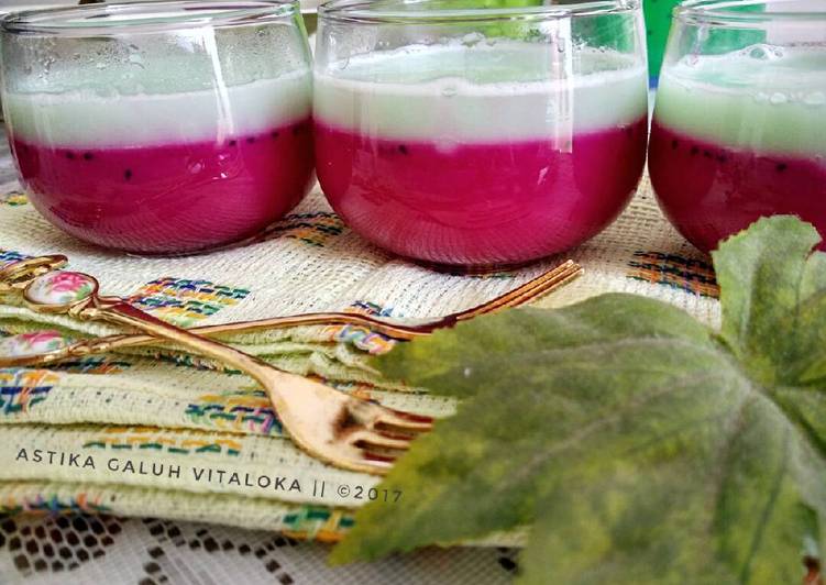 Resep Agar-Agar Susu Buah Naga Karya Astika Galuh Vitaloka