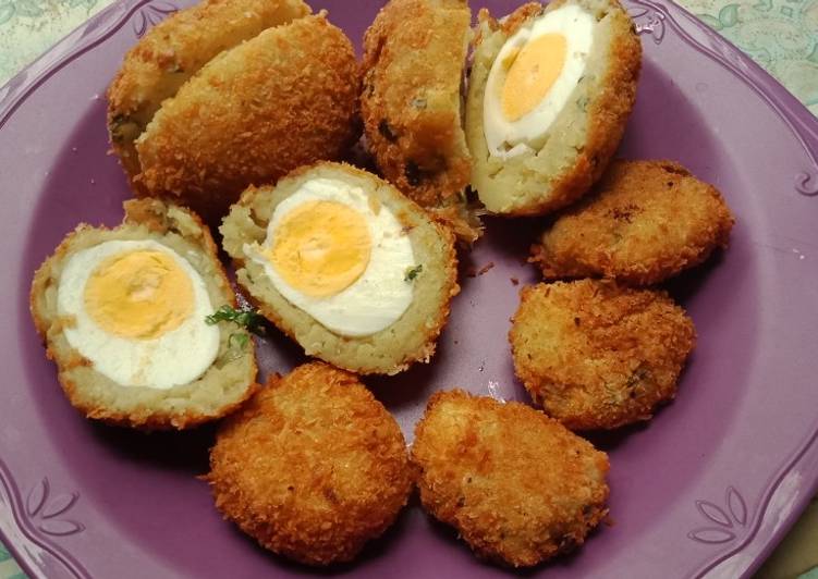 gambar untuk cara membuat Perkedel kentang crispy bertelur