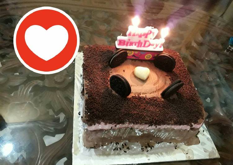 bahan dan cara membuat Ice cream cake birthday