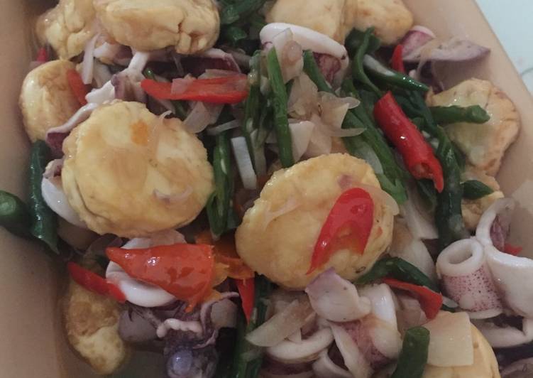 gambar untuk resep makanan Tumis Cumi Tofu Saos Tiram