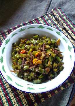 Tumis sayur kecipir ikan asin