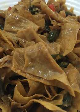 Tumis kembang tahu dengan tauco