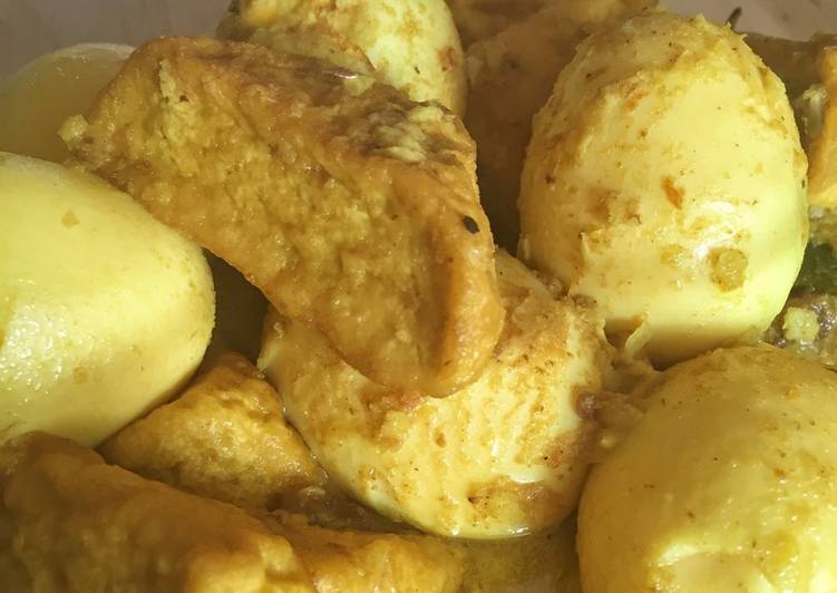 cara membuat Telur Tahu Bumbu Kuning Asem