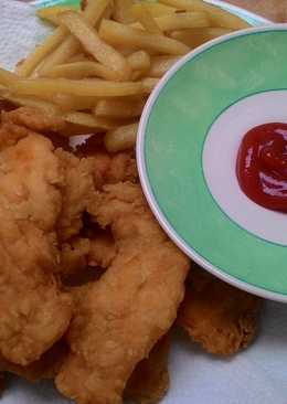 Fried salmon and french fries