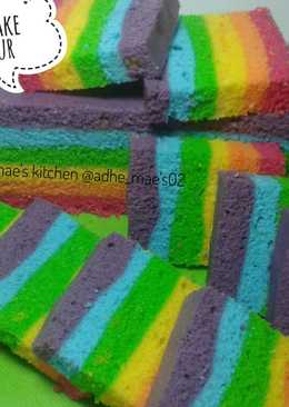 Egg White Steamed Rainbow Cake