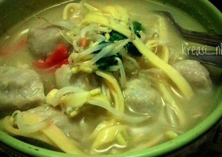 bahan dan cara membuat Bakso Mie Kuah Sehat