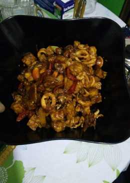 Cumi tempe kecap pedas