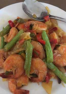 Tumis Buncis Udang Warna Warni