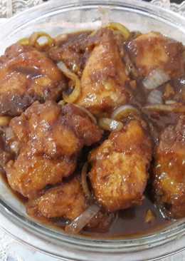 Ayam goreng bumbu ngohiong dan saos Inggris