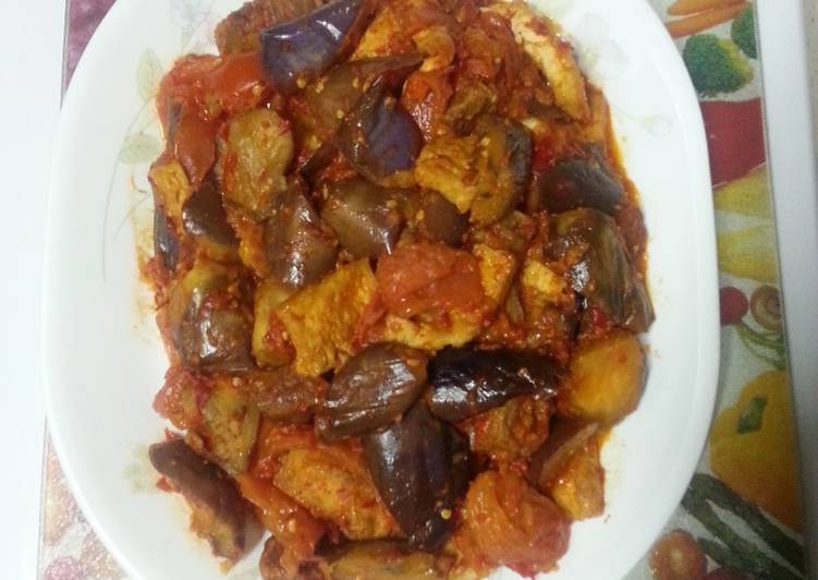 resep makanan Balado terong tahu tempe