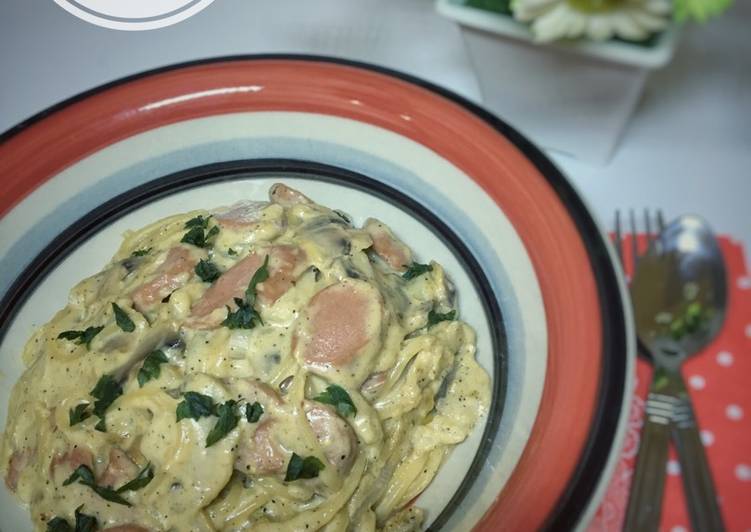 Resep Spaghetti carbonara - Nina Noviana