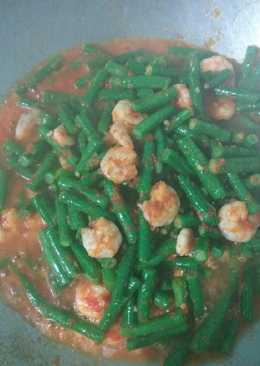 Tumis kacang panjang udang