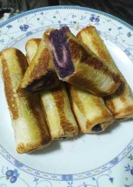 Roti Tawar gulung ubi ungu
