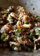 Tumis cumi klotok manis (ikan asin manis)