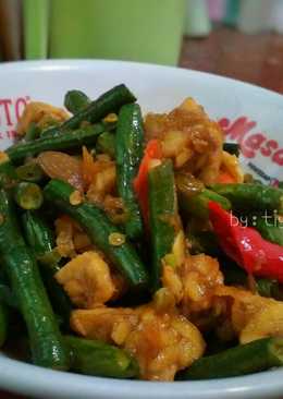 Tumis Kacang Panjang campur Tempe