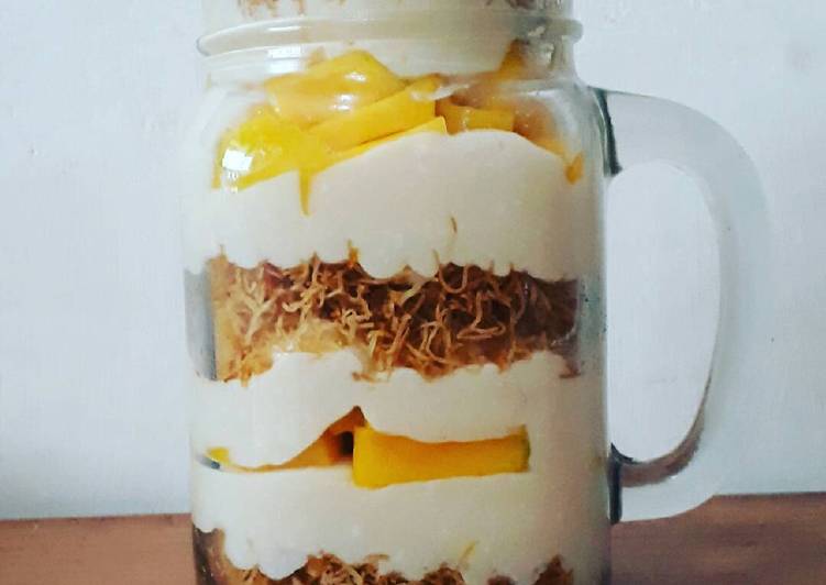 resep lengkap untuk Kunafa cheese in jar