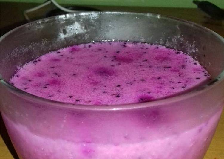 resep makanan Puding buah naga