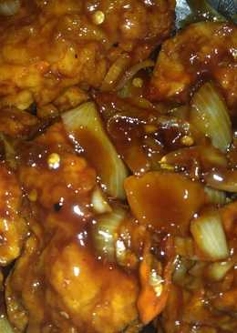Ayam goreng saus pedas