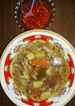 Sop ceker ayam + sambal asem