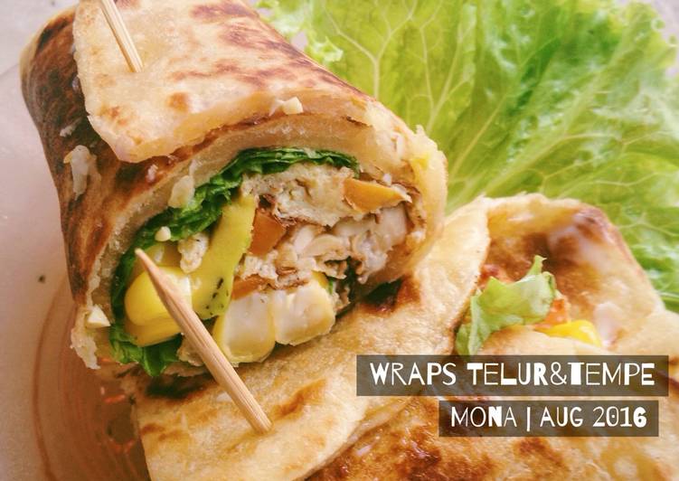 resep masakan Wraps Telur dadar&Tempe kaya protein