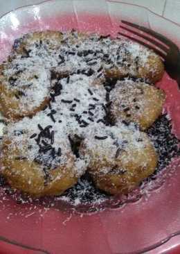 Pisang goreng bulat tabur keju dan meses