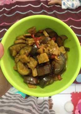 Tumis / oseng terong ungu tempe