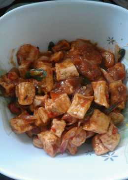 Udang tahu asam manis pedas