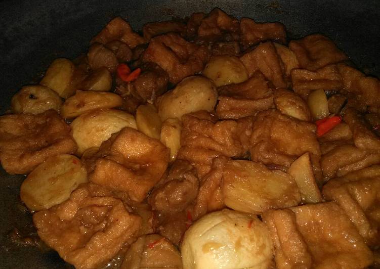 resep masakan Lapis KeDaLurSoHu (kentang, daging, telur, bakso dan tahu)