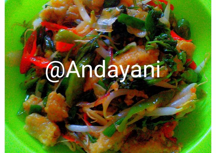 resep makanan Tumis oncom taungi (tauge+kemangi) pedas