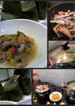 Pepes ayam garang asam