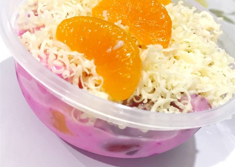 resep lengkap untuk Happy fruit salad (salad buah)