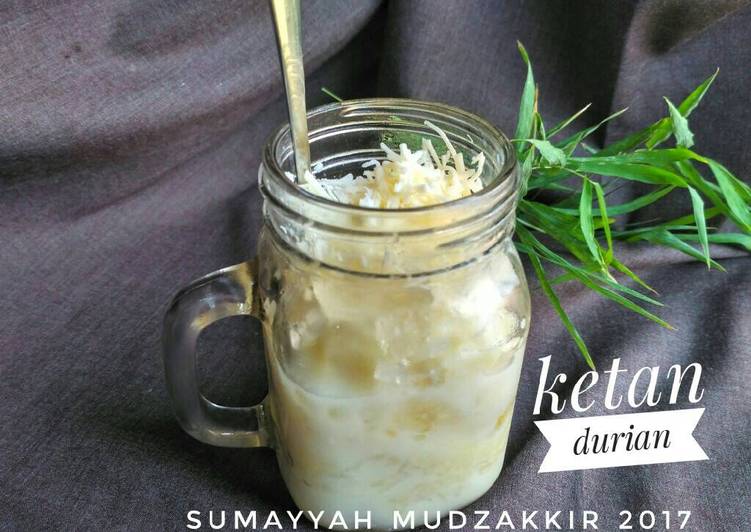 bahan dan cara membuat Es ketan durian