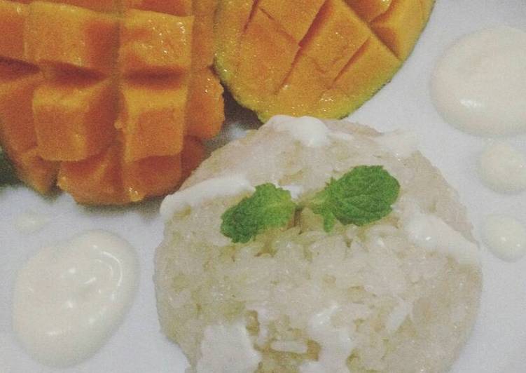 gambar untuk cara membuat Mango Sticky Rice with Yogurt Peach Sauce ??