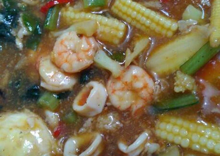 Resep Capcay seafood pedaaas Dari Wie Utamy