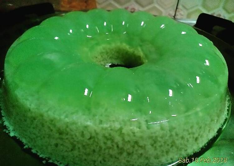 bahan dan cara membuat Puding lumut no daun pandan